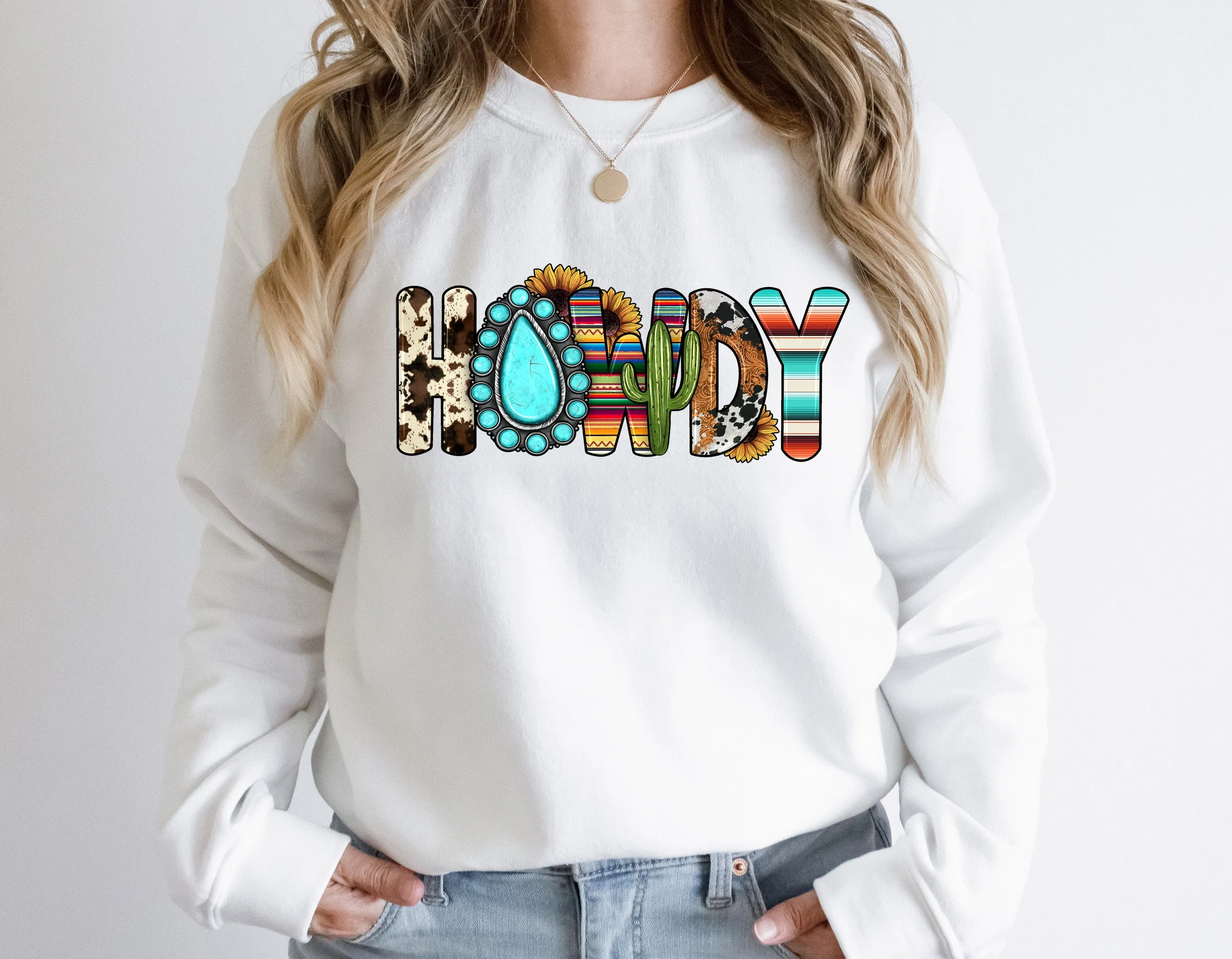 Western Howdy Crewneck Sweatshirt