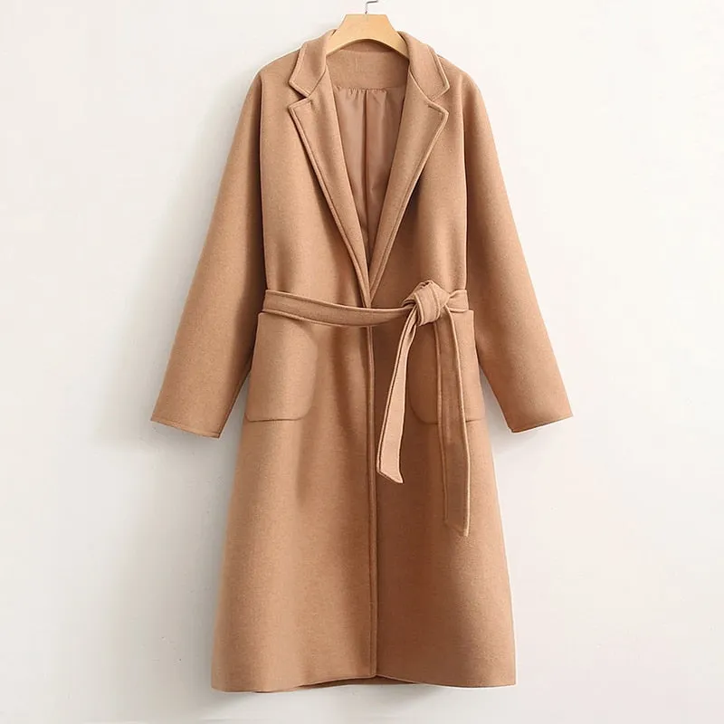 Winter Coat, Wool Coat, Long Wool Coat Women, Robe Coat Reina in Brown