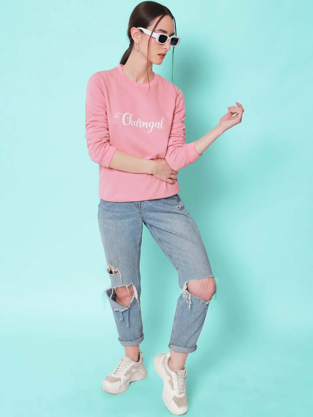 Women Pink Sweatshirt