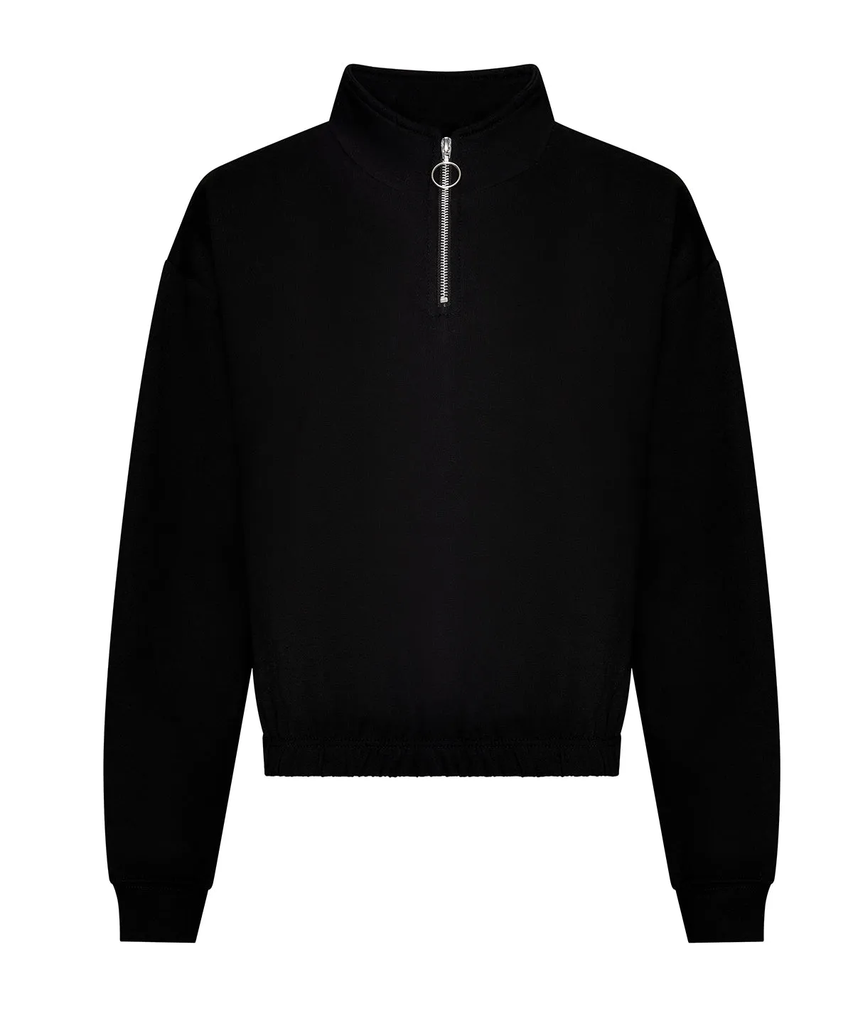 Womens Cropped -Zip Sweat Deep Black | AWDis Just Hoods