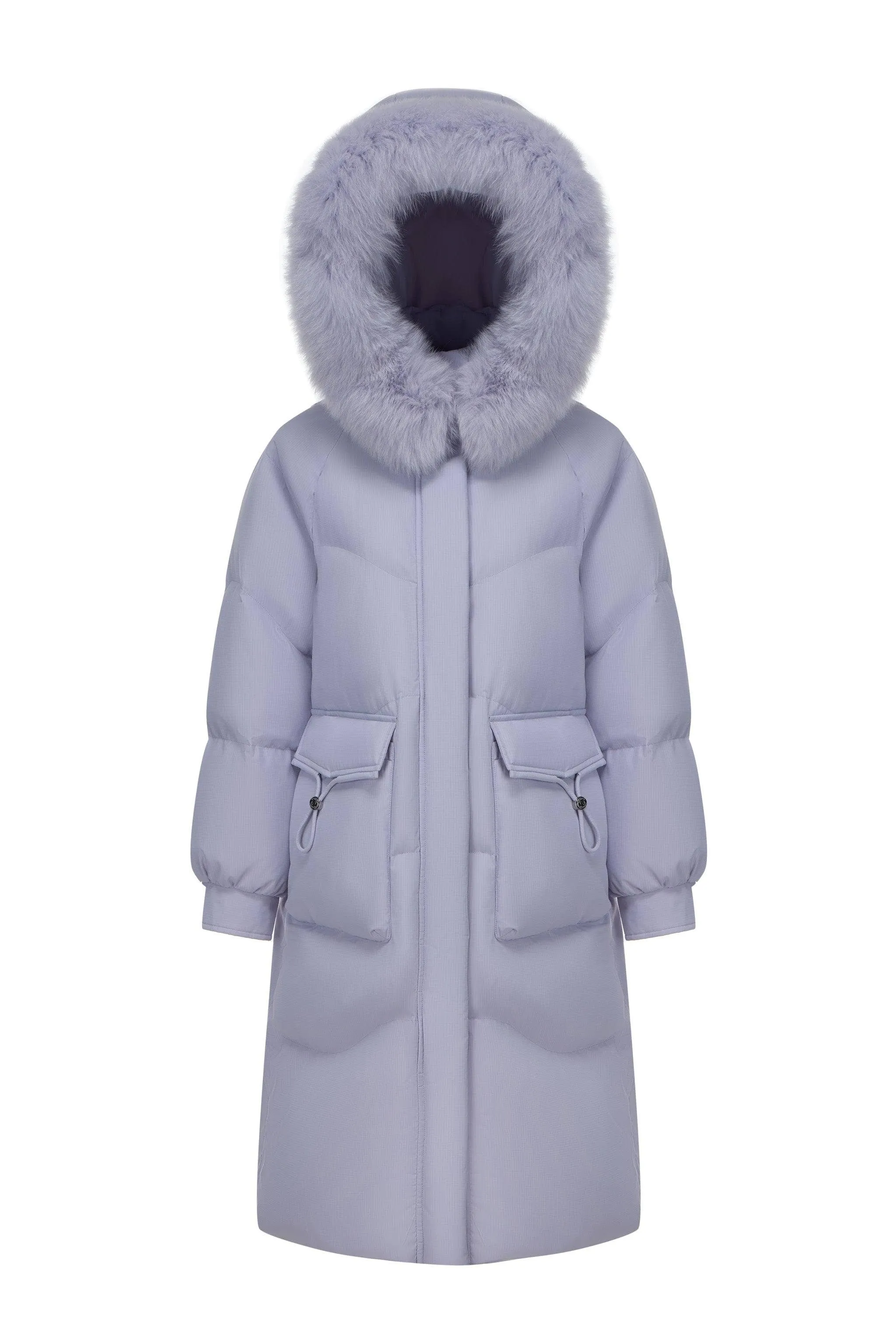 Women's Long Down Coat With Detachable Hood 5212