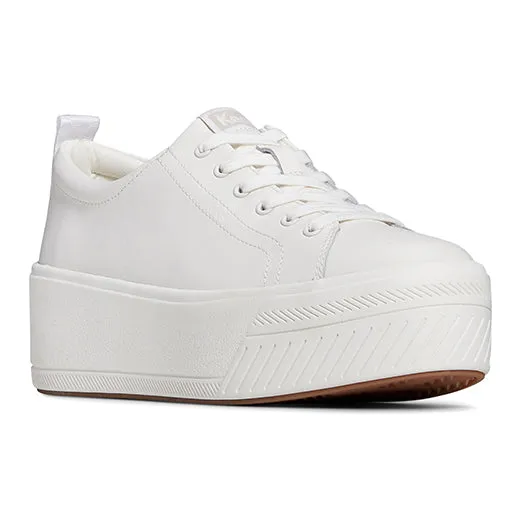 Women's Platform Skyler Leather Sneaker White (WH67872)